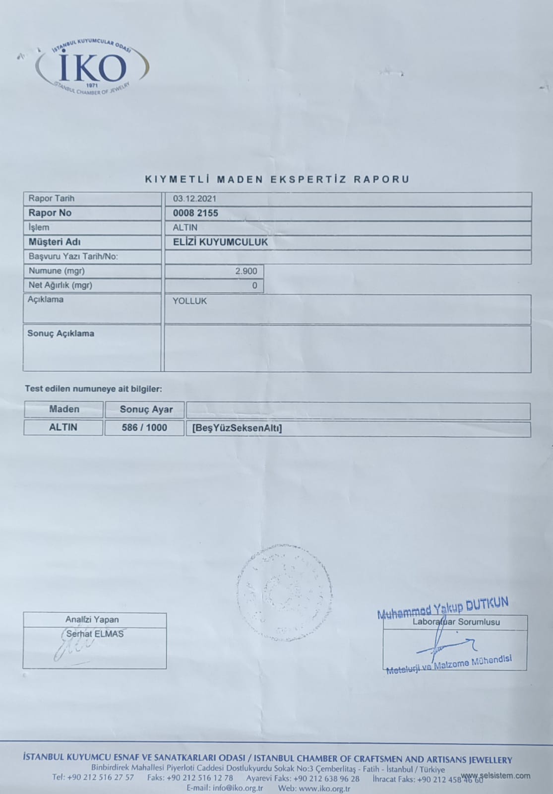 İNCİ KUYUMCULUK - TEKİRDAĞ